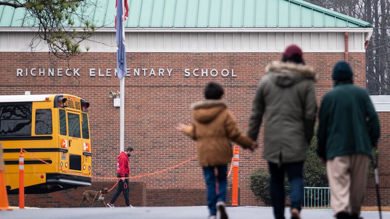 FILE - Students return to Richneck Elementary School in Newport News, Va., Jan. 30, 2023. The...