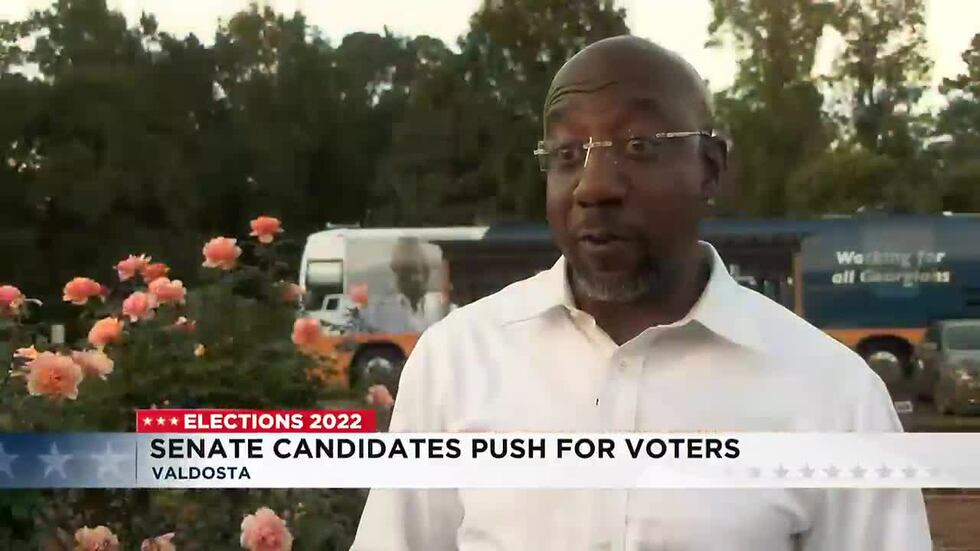 Senator Raphael Warnock campaigning in Valdosta, Georgia.