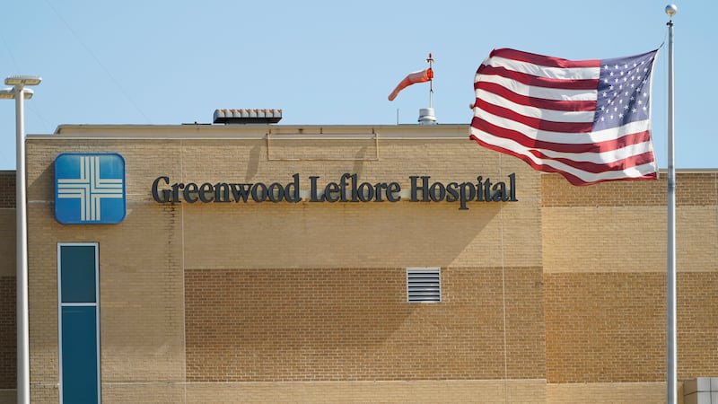 The publicly owned Greenwood Leflore Hospital is pictured on Oct. 21, 2022, in Greenwood,...