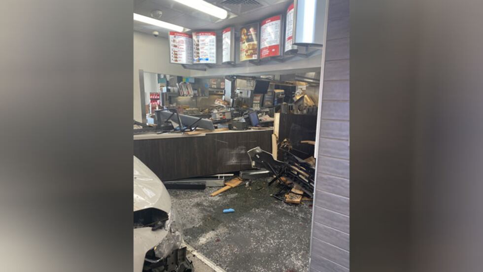 Investigators said an elderly man crashed his car into a Wendy's with such force it pushed the...