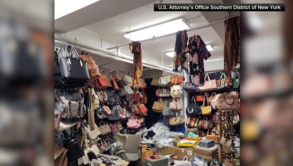 Two people were arrested in the largest counterfeit goods seizure in Manhattan, retailing at...