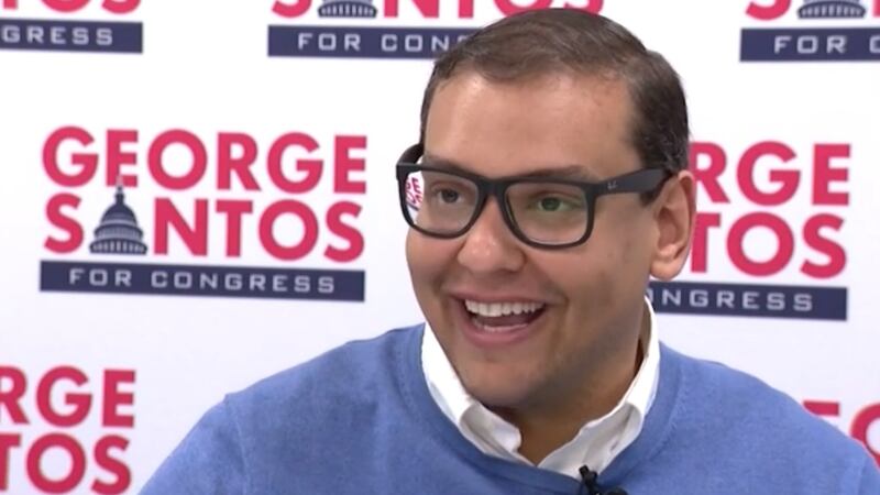 Santos, 34, has referred to the fabrications as harmless embellishments of his resume.
