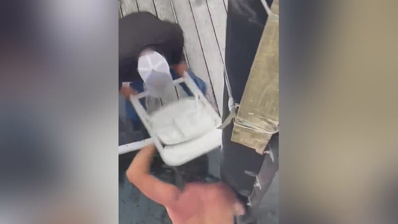 A criminal attorney says the man who hit someone with a chair could face a felony.