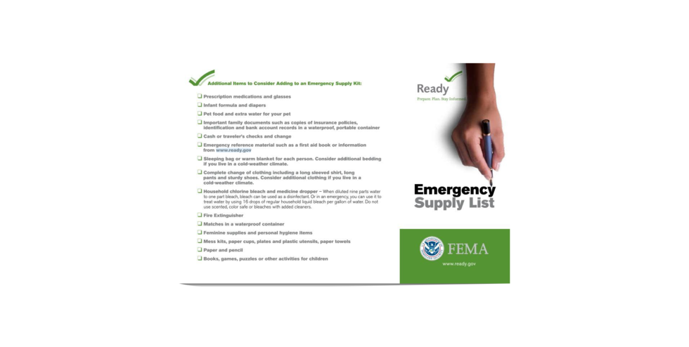 FEMA goes over some of the most crucial essentials for your emergency kit.
