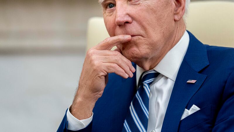 FILE - President Joe Biden meets with Indonesia's President Joko Widodo in the Oval Office of...