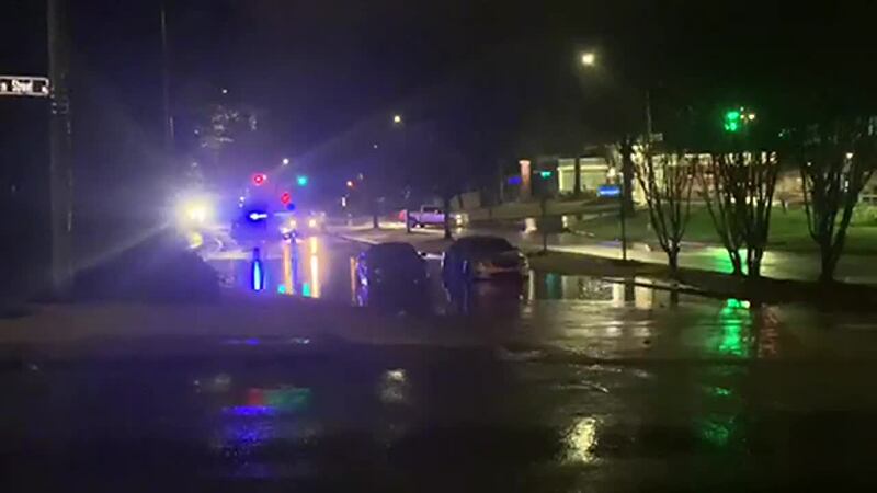 Cars stalled in floodwaters in Homewood area